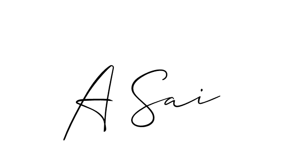 Use a signature maker to create a handwritten signature online. With this signature software, you can design (Allison_Script) your own signature for name A Sai . A Sai  signature style 2 images and pictures png