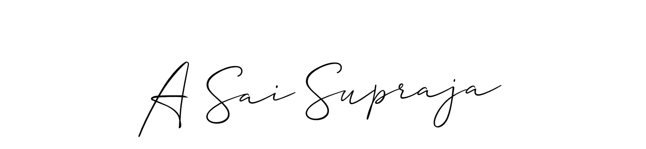 This is the best signature style for the A Sai Supraja name. Also you like these signature font (Allison_Script). Mix name signature. A Sai Supraja signature style 2 images and pictures png