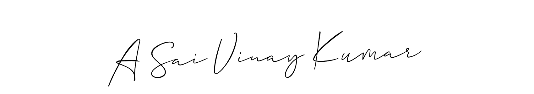 Make a beautiful signature design for name A Sai Vinay Kumar. With this signature (Allison_Script) style, you can create a handwritten signature for free. A Sai Vinay Kumar signature style 2 images and pictures png