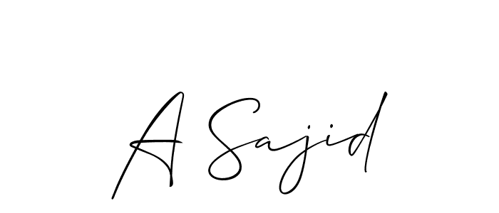 Make a short A Sajid signature style. Manage your documents anywhere anytime using Allison_Script. Create and add eSignatures, submit forms, share and send files easily. A Sajid signature style 2 images and pictures png