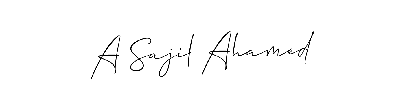 Use a signature maker to create a handwritten signature online. With this signature software, you can design (Allison_Script) your own signature for name A Sajil Ahamed. A Sajil Ahamed signature style 2 images and pictures png