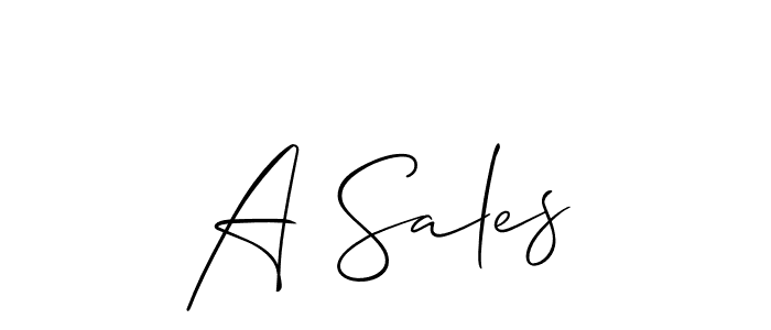 How to make A Sales name signature. Use Allison_Script style for creating short signs online. This is the latest handwritten sign. A Sales signature style 2 images and pictures png