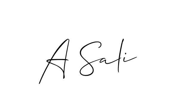 Make a beautiful signature design for name A Sali. With this signature (Allison_Script) style, you can create a handwritten signature for free. A Sali signature style 2 images and pictures png