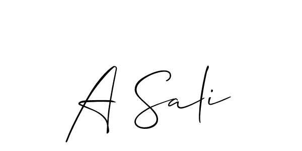 Also You can easily find your signature by using the search form. We will create A Sali name handwritten signature images for you free of cost using Allison_Script sign style. A Sali signature style 2 images and pictures png