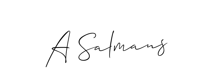 How to make A Salmans name signature. Use Allison_Script style for creating short signs online. This is the latest handwritten sign. A Salmans signature style 2 images and pictures png