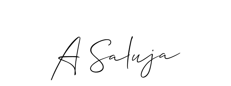 Best and Professional Signature Style for A Saluja. Allison_Script Best Signature Style Collection. A Saluja signature style 2 images and pictures png