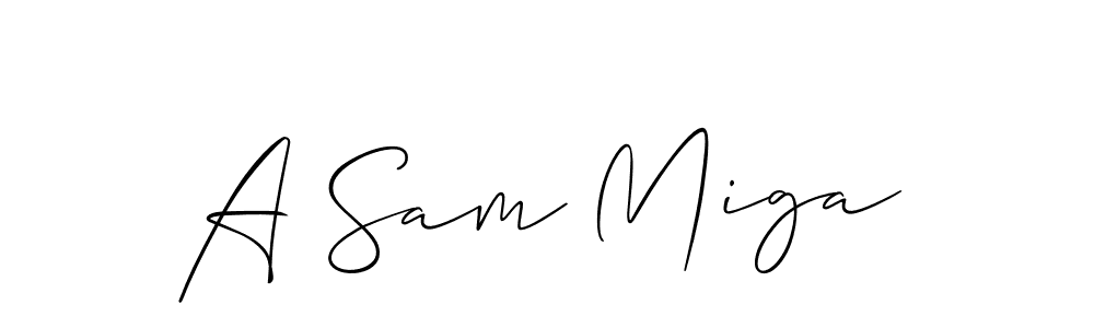 How to Draw A Sam Miga signature style? Allison_Script is a latest design signature styles for name A Sam Miga. A Sam Miga signature style 2 images and pictures png