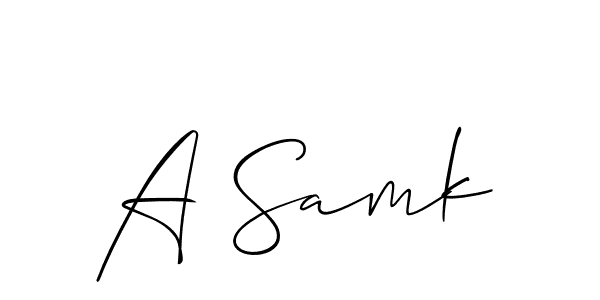 Create a beautiful signature design for name A Samk. With this signature (Allison_Script) fonts, you can make a handwritten signature for free. A Samk signature style 2 images and pictures png