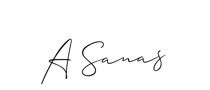 Create a beautiful signature design for name A Sanas. With this signature (Allison_Script) fonts, you can make a handwritten signature for free. A Sanas signature style 2 images and pictures png