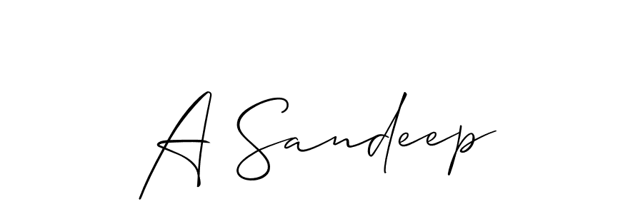 It looks lik you need a new signature style for name A Sandeep. Design unique handwritten (Allison_Script) signature with our free signature maker in just a few clicks. A Sandeep signature style 2 images and pictures png