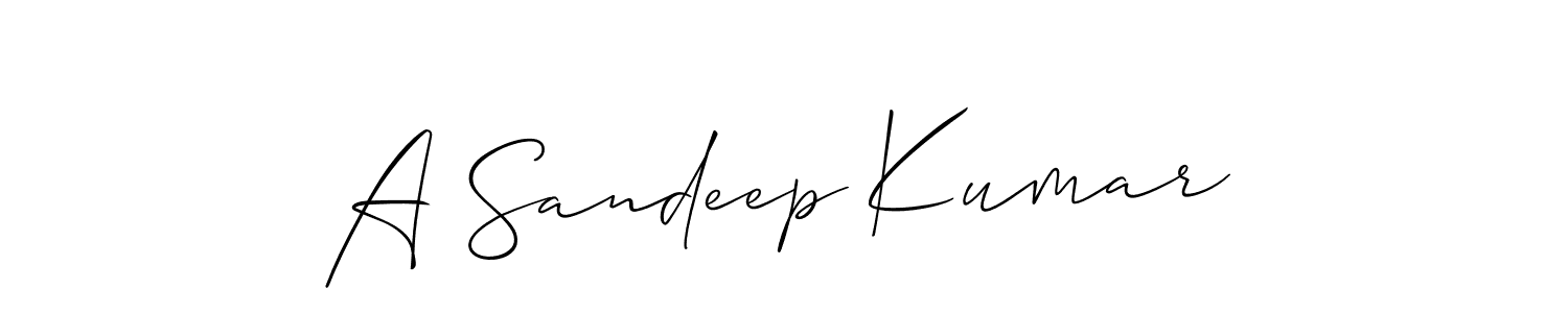 A Sandeep Kumar stylish signature style. Best Handwritten Sign (Allison_Script) for my name. Handwritten Signature Collection Ideas for my name A Sandeep Kumar. A Sandeep Kumar signature style 2 images and pictures png