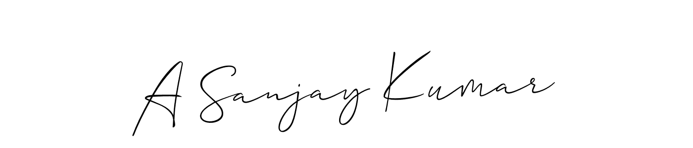 Make a beautiful signature design for name A Sanjay Kumar. With this signature (Allison_Script) style, you can create a handwritten signature for free. A Sanjay Kumar signature style 2 images and pictures png