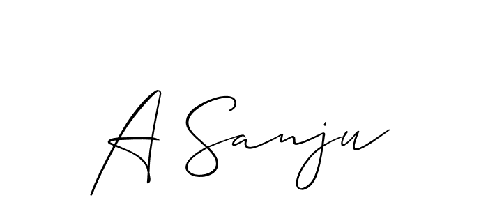 Use a signature maker to create a handwritten signature online. With this signature software, you can design (Allison_Script) your own signature for name A Sanju. A Sanju signature style 2 images and pictures png