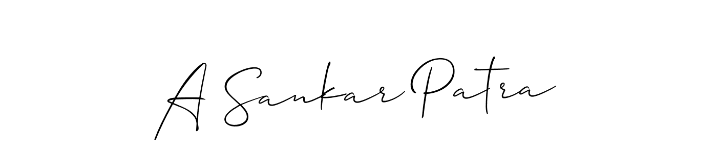 Use a signature maker to create a handwritten signature online. With this signature software, you can design (Allison_Script) your own signature for name A Sankar Patra. A Sankar Patra signature style 2 images and pictures png