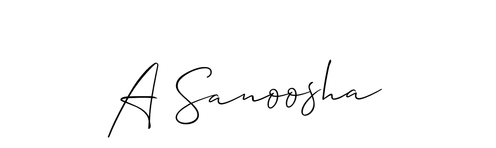 How to Draw A Sanoosha signature style? Allison_Script is a latest design signature styles for name A Sanoosha. A Sanoosha signature style 2 images and pictures png
