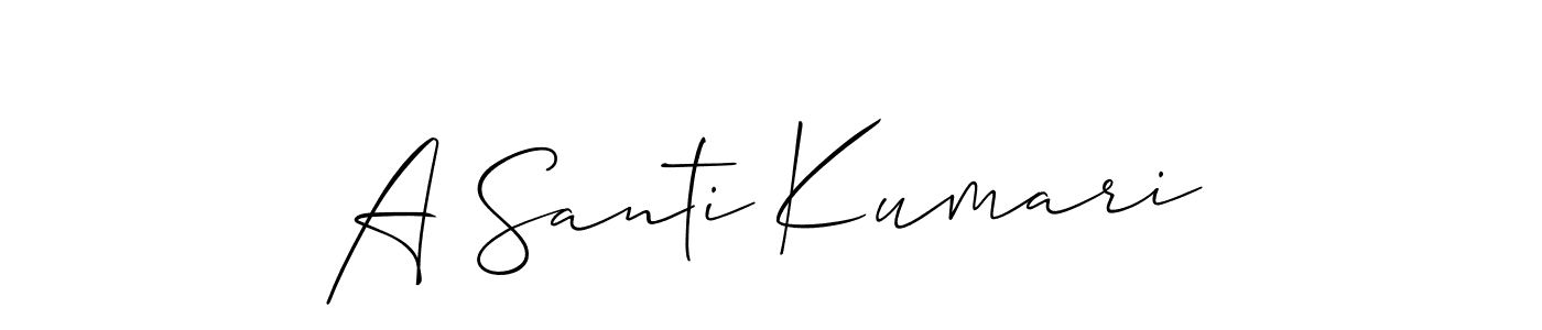 How to Draw A Santi Kumari signature style? Allison_Script is a latest design signature styles for name A Santi Kumari. A Santi Kumari signature style 2 images and pictures png