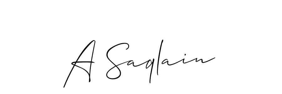 How to Draw A Saqlain signature style? Allison_Script is a latest design signature styles for name A Saqlain. A Saqlain signature style 2 images and pictures png