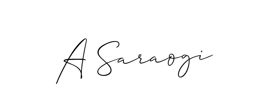 Once you've used our free online signature maker to create your best signature Allison_Script style, it's time to enjoy all of the benefits that A Saraogi name signing documents. A Saraogi signature style 2 images and pictures png