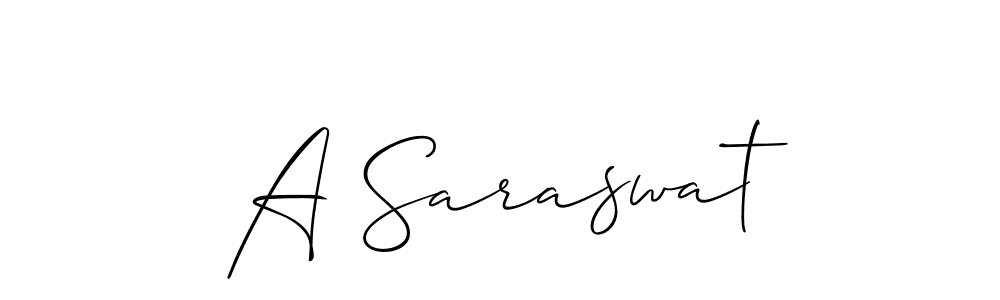 The best way (Allison_Script) to make a short signature is to pick only two or three words in your name. The name A Saraswat include a total of six letters. For converting this name. A Saraswat signature style 2 images and pictures png