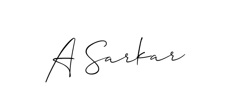 The best way (Allison_Script) to make a short signature is to pick only two or three words in your name. The name A Sarkar include a total of six letters. For converting this name. A Sarkar signature style 2 images and pictures png