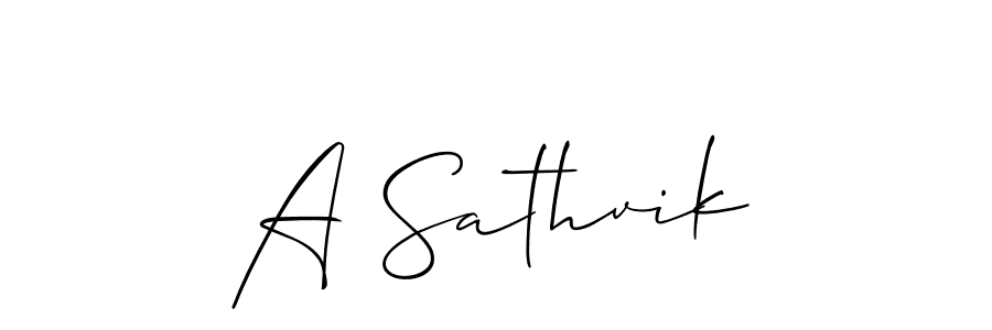 A Sathvik stylish signature style. Best Handwritten Sign (Allison_Script) for my name. Handwritten Signature Collection Ideas for my name A Sathvik. A Sathvik signature style 2 images and pictures png