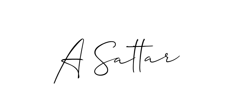 Also we have A Sattar name is the best signature style. Create professional handwritten signature collection using Allison_Script autograph style. A Sattar signature style 2 images and pictures png