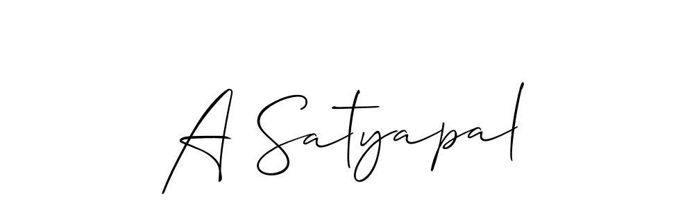 How to make A Satyapal signature? Allison_Script is a professional autograph style. Create handwritten signature for A Satyapal name. A Satyapal signature style 2 images and pictures png