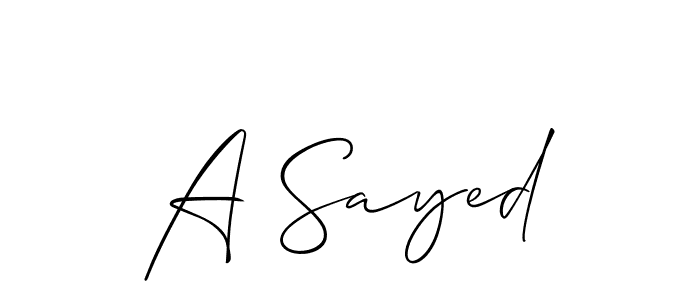 Also we have A Sayed name is the best signature style. Create professional handwritten signature collection using Allison_Script autograph style. A Sayed signature style 2 images and pictures png