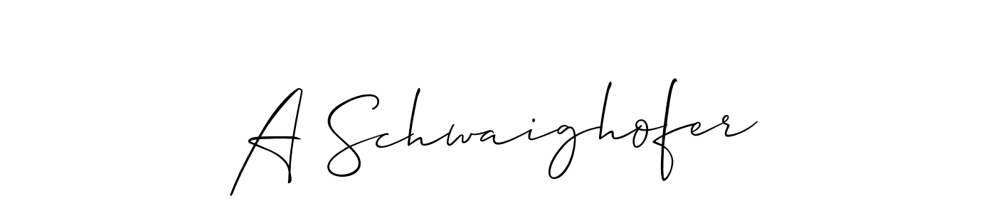 You should practise on your own different ways (Allison_Script) to write your name (A Schwaighofer) in signature. don't let someone else do it for you. A Schwaighofer signature style 2 images and pictures png