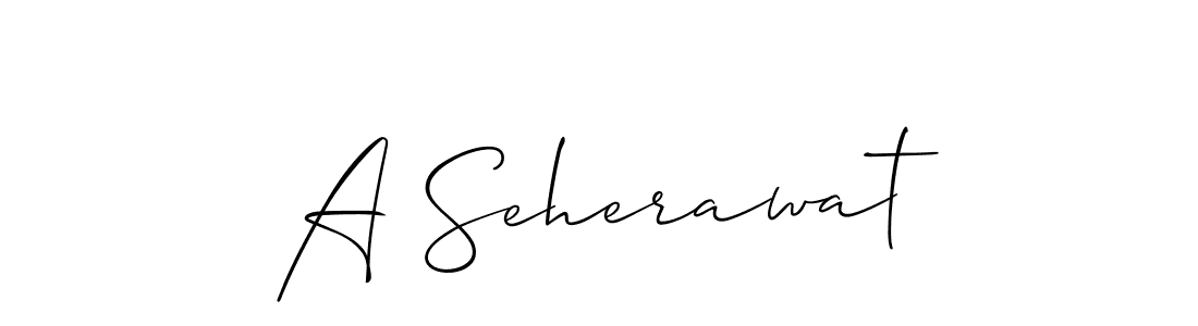 How to make A Seherawat signature? Allison_Script is a professional autograph style. Create handwritten signature for A Seherawat name. A Seherawat signature style 2 images and pictures png
