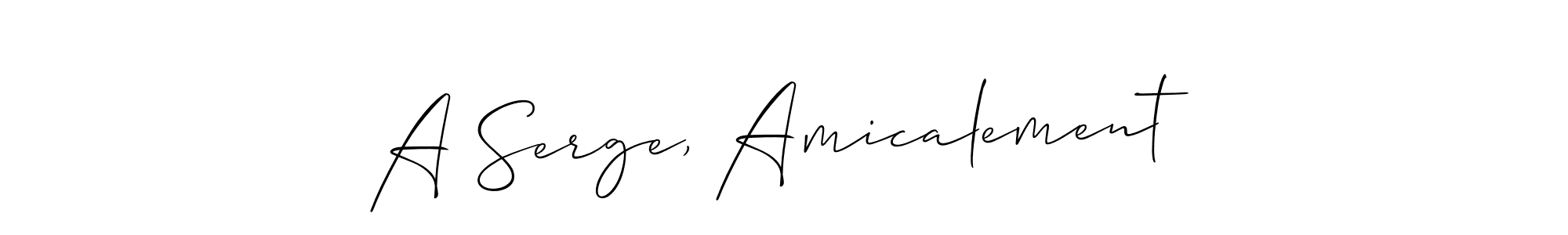 You can use this online signature creator to create a handwritten signature for the name A Serge, Amicalement. This is the best online autograph maker. A Serge, Amicalement signature style 2 images and pictures png