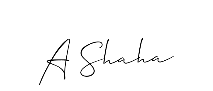 Also we have A Shaha name is the best signature style. Create professional handwritten signature collection using Allison_Script autograph style. A Shaha signature style 2 images and pictures png
