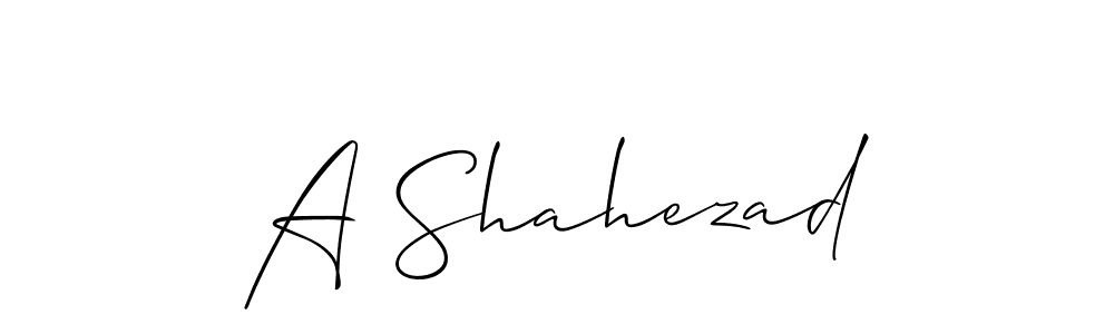 How to make A Shahezad name signature. Use Allison_Script style for creating short signs online. This is the latest handwritten sign. A Shahezad signature style 2 images and pictures png
