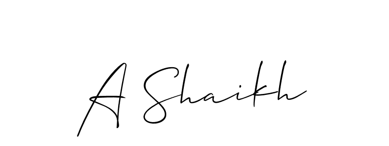 Create a beautiful signature design for name A Shaikh. With this signature (Allison_Script) fonts, you can make a handwritten signature for free. A Shaikh signature style 2 images and pictures png