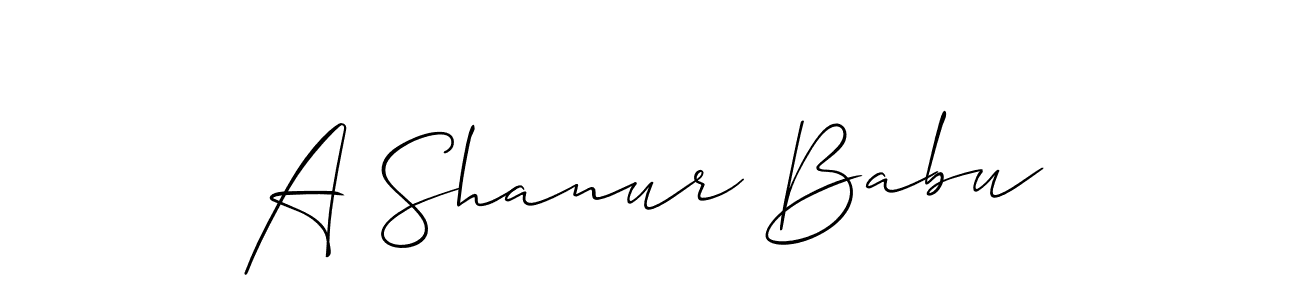 How to Draw A Shanur Babu signature style? Allison_Script is a latest design signature styles for name A Shanur Babu. A Shanur Babu signature style 2 images and pictures png