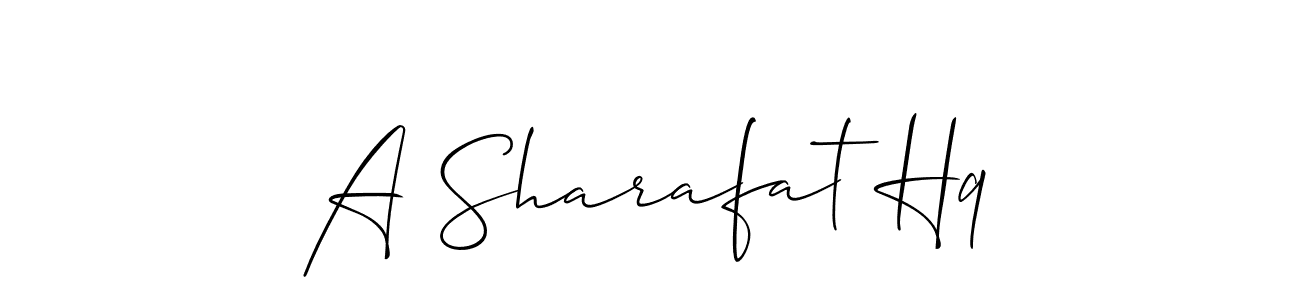 How to Draw A Sharafat Hq signature style? Allison_Script is a latest design signature styles for name A Sharafat Hq. A Sharafat Hq signature style 2 images and pictures png