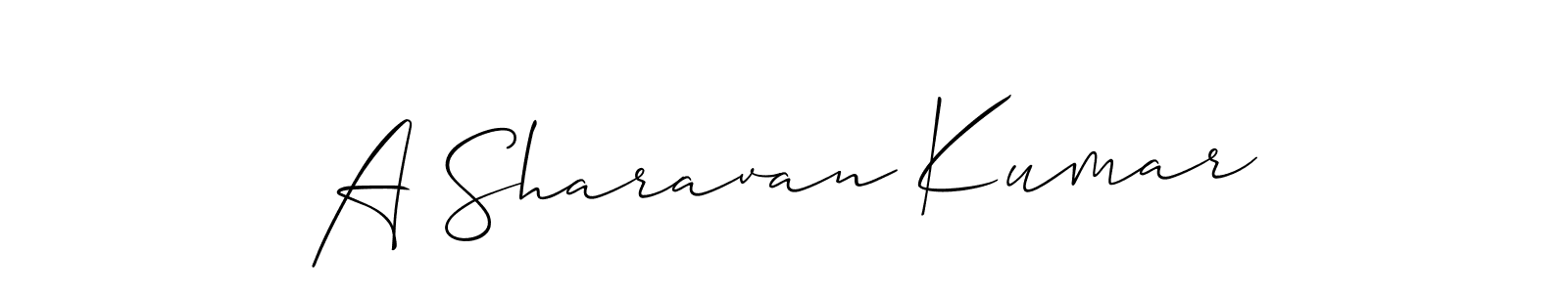 How to make A Sharavan Kumar name signature. Use Allison_Script style for creating short signs online. This is the latest handwritten sign. A Sharavan Kumar signature style 2 images and pictures png