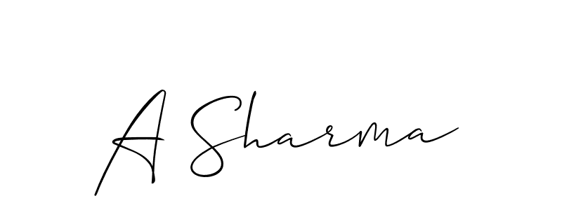 It looks lik you need a new signature style for name A Sharma. Design unique handwritten (Allison_Script) signature with our free signature maker in just a few clicks. A Sharma signature style 2 images and pictures png