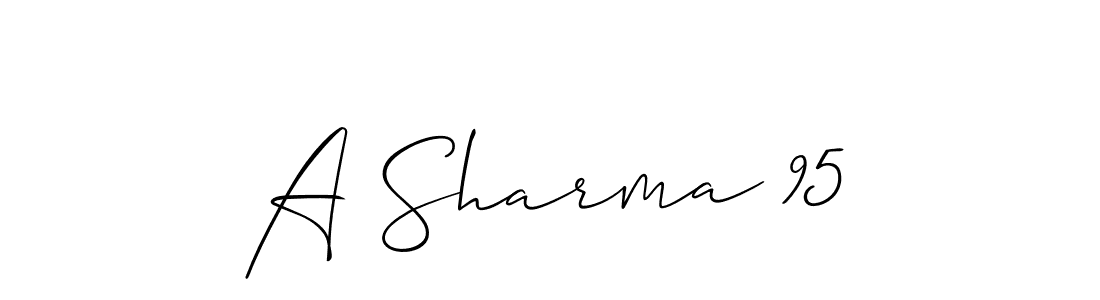 if you are searching for the best signature style for your name A Sharma 95. so please give up your signature search. here we have designed multiple signature styles  using Allison_Script. A Sharma 95 signature style 2 images and pictures png