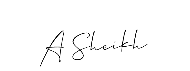 Make a beautiful signature design for name A Sheikh. With this signature (Allison_Script) style, you can create a handwritten signature for free. A Sheikh signature style 2 images and pictures png