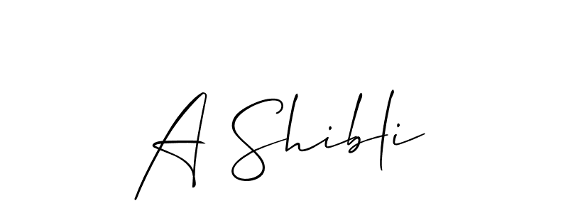 Create a beautiful signature design for name A Shibli. With this signature (Allison_Script) fonts, you can make a handwritten signature for free. A Shibli signature style 2 images and pictures png