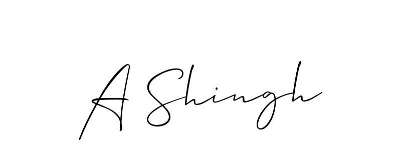 Make a beautiful signature design for name A Shingh. With this signature (Allison_Script) style, you can create a handwritten signature for free. A Shingh signature style 2 images and pictures png