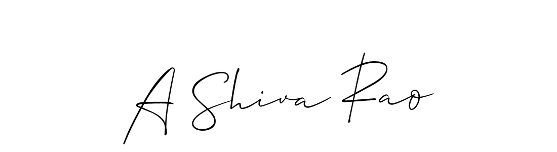 Design your own signature with our free online signature maker. With this signature software, you can create a handwritten (Allison_Script) signature for name A Shiva Rao. A Shiva Rao signature style 2 images and pictures png