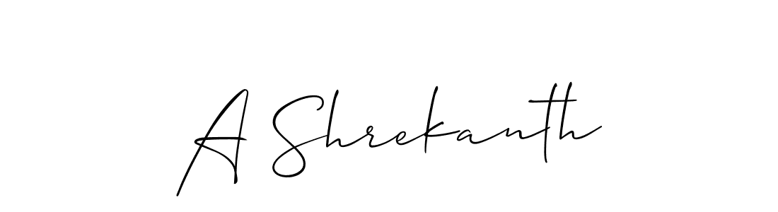 Make a beautiful signature design for name A Shrekanth. With this signature (Allison_Script) style, you can create a handwritten signature for free. A Shrekanth signature style 2 images and pictures png