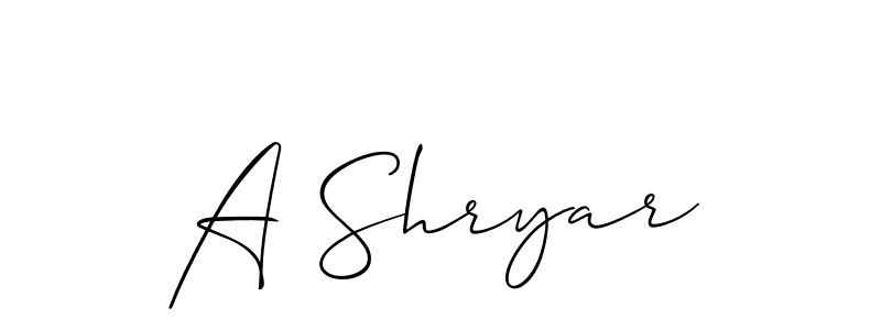 Use a signature maker to create a handwritten signature online. With this signature software, you can design (Allison_Script) your own signature for name A Shryar. A Shryar signature style 2 images and pictures png