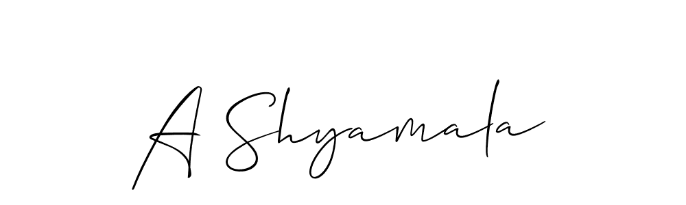 You should practise on your own different ways (Allison_Script) to write your name (A Shyamala) in signature. don't let someone else do it for you. A Shyamala signature style 2 images and pictures png