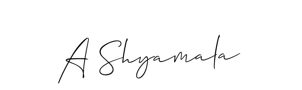 Make a short A Shyamala signature style. Manage your documents anywhere anytime using Allison_Script. Create and add eSignatures, submit forms, share and send files easily. A Shyamala signature style 2 images and pictures png