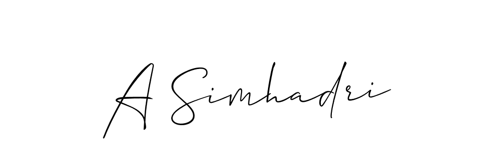 Allison_Script is a professional signature style that is perfect for those who want to add a touch of class to their signature. It is also a great choice for those who want to make their signature more unique. Get A Simhadri name to fancy signature for free. A Simhadri signature style 2 images and pictures png