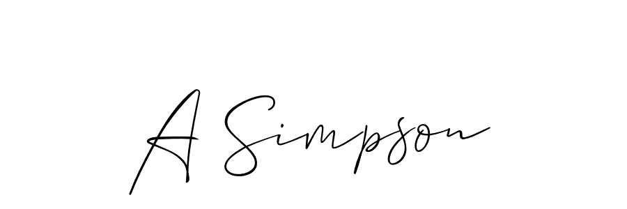 The best way (Allison_Script) to make a short signature is to pick only two or three words in your name. The name A Simpson include a total of six letters. For converting this name. A Simpson signature style 2 images and pictures png