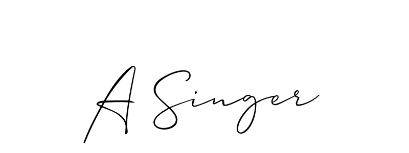 Make a short A Singer signature style. Manage your documents anywhere anytime using Allison_Script. Create and add eSignatures, submit forms, share and send files easily. A Singer signature style 2 images and pictures png